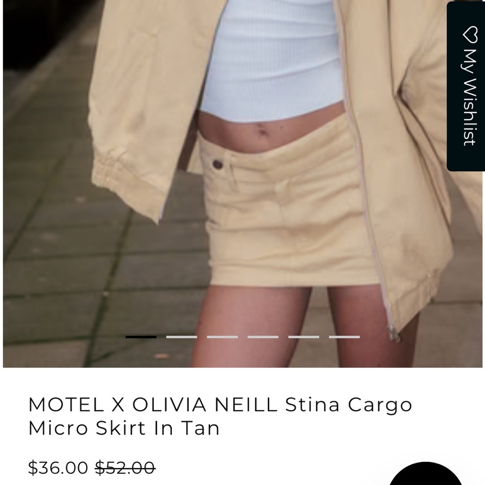 Motel Rocks Tan Mini Skirt - Picture 4 of 4